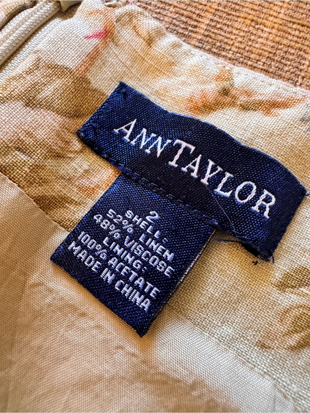 Vintage 90s Ann Taylor Floral Linen Blend Mini Dress - Picture 6 of 6